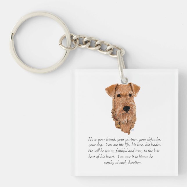 Irish Terrier Keepsake - Male Key Ring (Front)