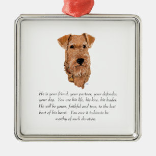 Irish Terrier Keepsake - Male Metal Tree Decoration