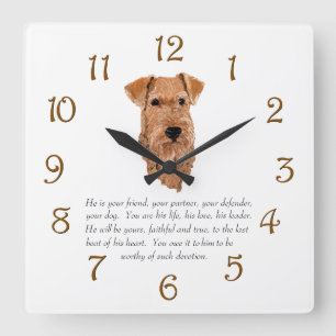 Irish Terrier Keepsake - Male Square Wall Clock