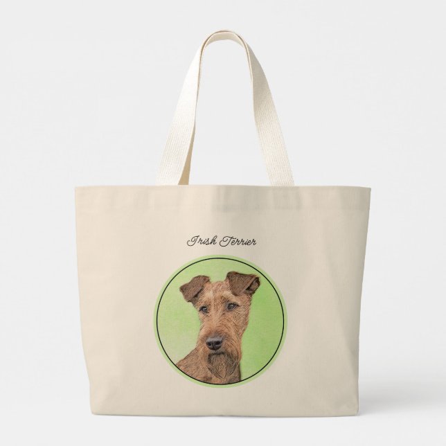 Irish Terrier Large Tote Bag (Back)