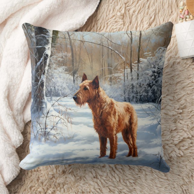 Irish Terrier Let It Snow Christmas Cushion (Blanket)