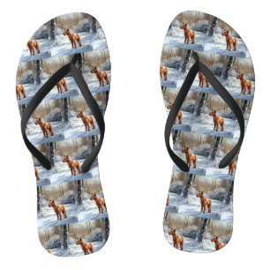 Irish Terrier Let It Snow Christmas Flip Flops