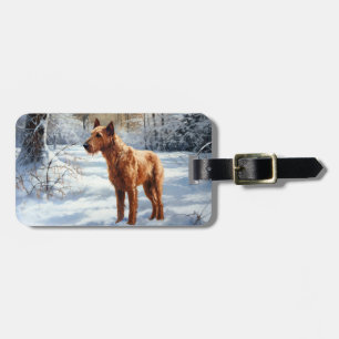 Irish Terrier Let It Snow Christmas Luggage Tag