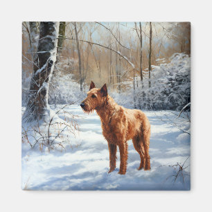 Irish Terrier Let It Snow Christmas Magnet