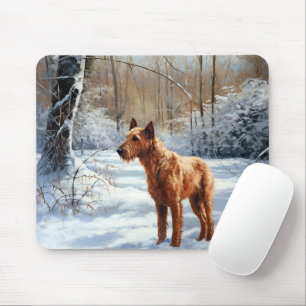 Irish Terrier Let It Snow Christmas Mouse Mat