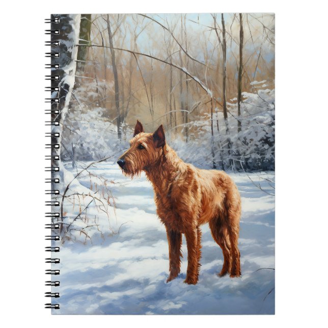 Irish Terrier Let It Snow Christmas Notebook (Front)