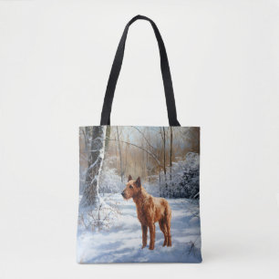 Irish Terrier Let It Snow Christmas Tote Bag