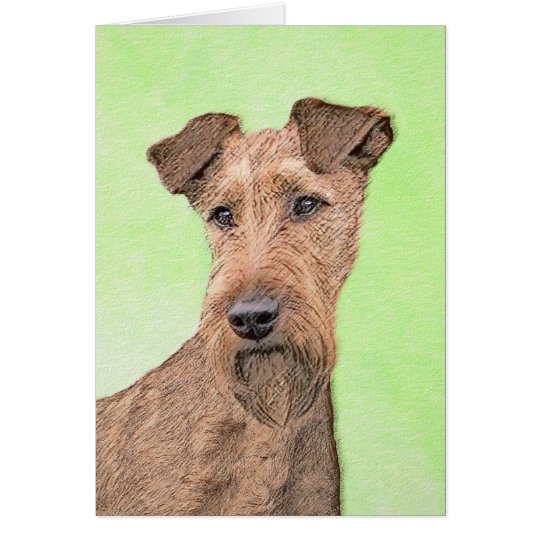 Irish Terrier Painting Cute Original Dog Art Zazzle.co.uk