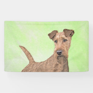 Irish Terrier Painting - Cute Original Dog Art Banner