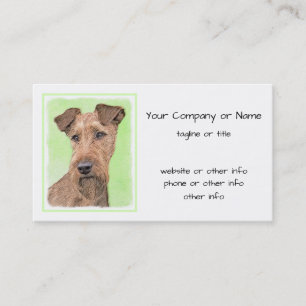 Irish Terrier Painting - Cute Original Dog Art Business Card