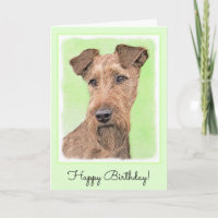 Irish Terrier Painting - Cute Original Dog Art