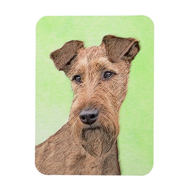 Irish Terrier Painting - Cute Original Dog Art Magnet (Vertical)