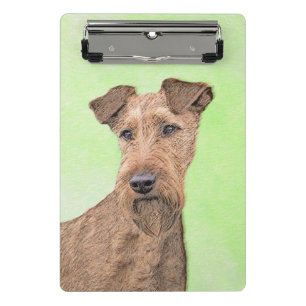Irish Terrier Painting - Cute Original Dog Art Mini Clipboard