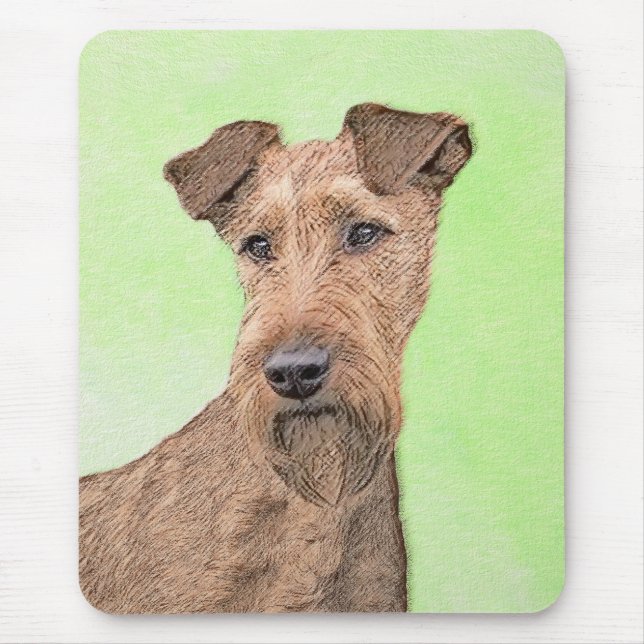 Irish Terrier Painting - Cute Original Dog Art Mouse Mat (Front)
