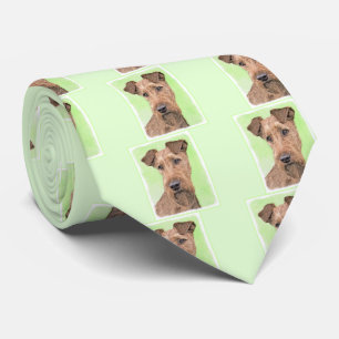 Irish Terrier Painting - Cute Original Dog Art Tie