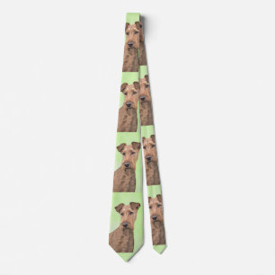 Irish Terrier Painting - Cute Original Dog Art Tie