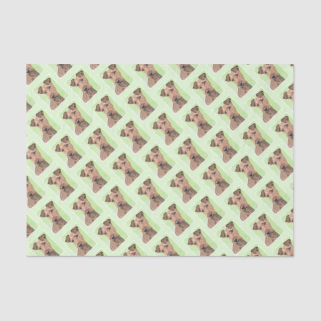 Irish Terrier Painting - Cute Original Dog Art Tissue Paper (Front)