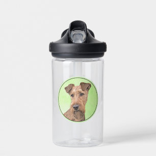 Irish Terrier Painting - Cute Original Dog Art Water Bottle