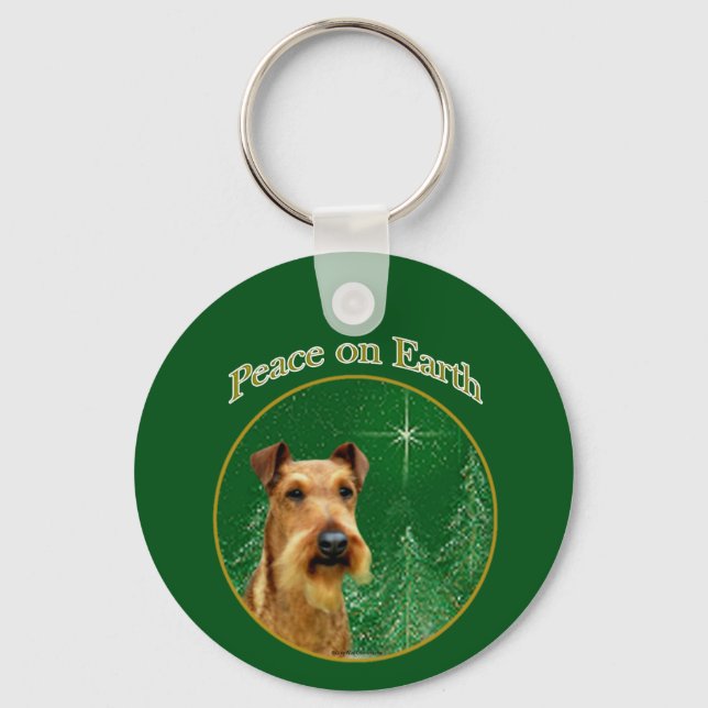 Irish Terrier Peace Keychain (Front)