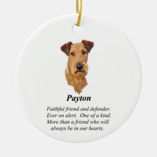 Irish Terrier Rainbow Bridge Ceramic Ornament