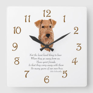 Irish Terrier Rainbow Bridge Square Wall Clock