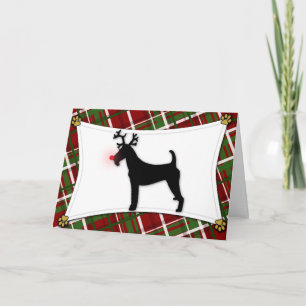 Irish Terrier Reindeer Christmas Card