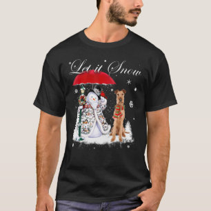 Irish Terrier Santa Dog Christmas Snowman Xmas Paj T-Shirt