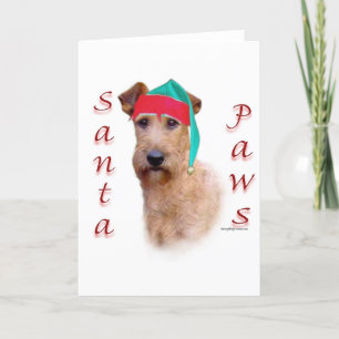 Irish Terrier Santa Paws Holiday Card