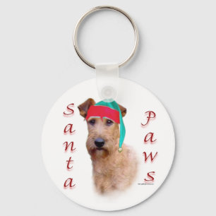 Irish Terrier Santa Paws Key Ring