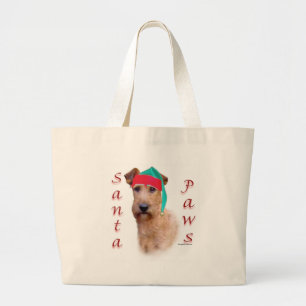 Irish Terrier Santa Paws Large Tote Bag