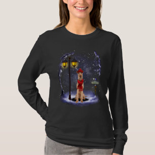 Irish Terrier Santa Snow Christmas Light Winter Pa T-Shirt