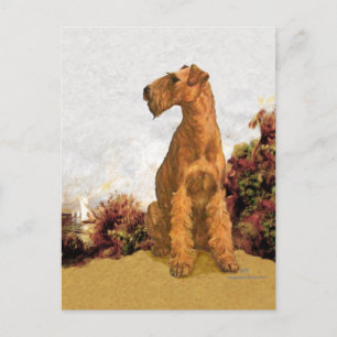 Irish Terrier Seaside Postcard