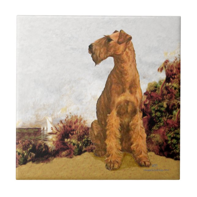 Irish Terrier Seaside Tile (Front)