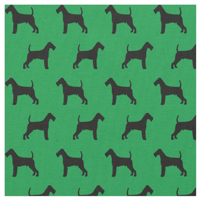 Irish Terrier Silhouette Fabric (Close Up)