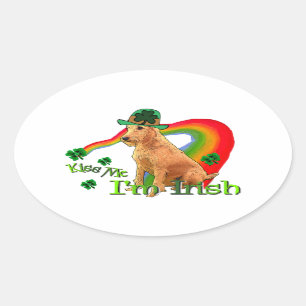 Irish Terrier St Patricks Day Oval Sticker
