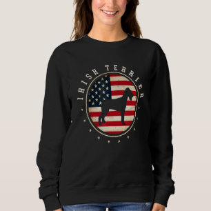 Irish Terrier Usa Flag 4th July Dog Mum Dad Sweatshirt