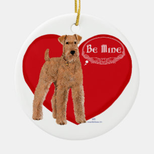 Irish Terrier Valentine Ceramic Tree Decoration