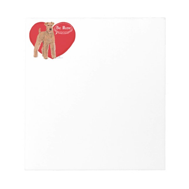 Irish Terrier Valentine Notepad (Front)
