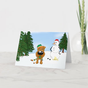 Irish Terrier Winter Scene Holiday Card
