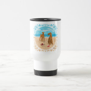 Irish Terriers Beach Travel Mug