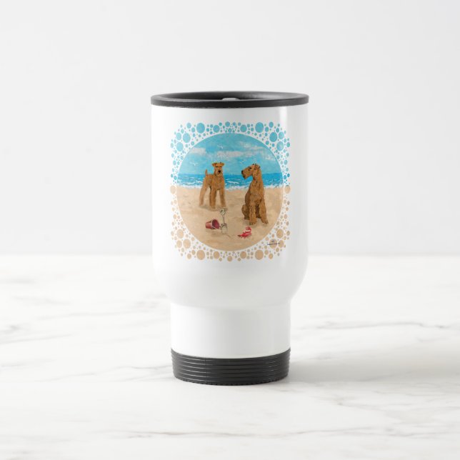 Irish Terriers Beach Travel Mug (Center)