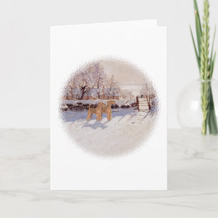 Irish Terriers in Winter Holiday Card
