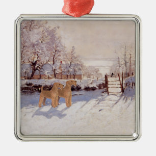 Irish Terriers in Winter Metal Tree Decoration