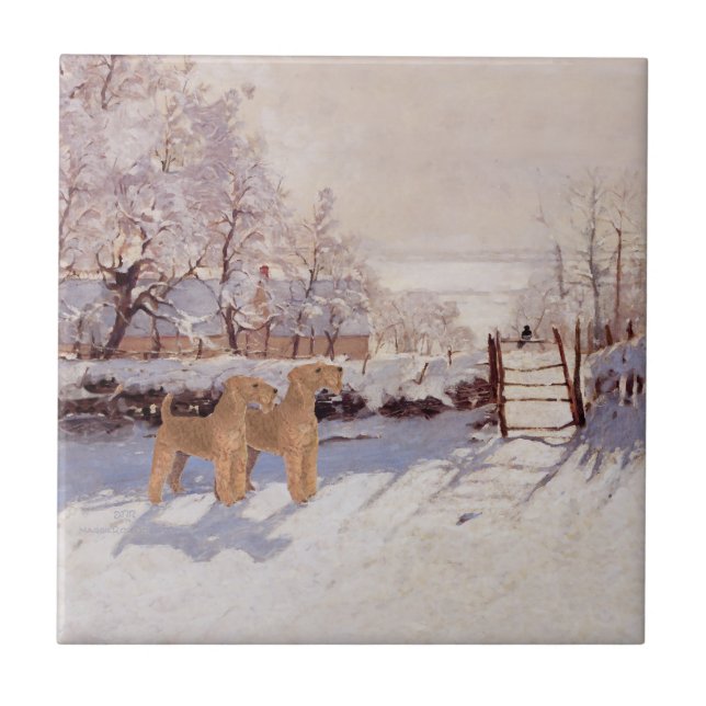 Irish Terriers in Winter Tile (Front)