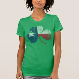 Irish Texas Flag Shamrock Vintage Fade T-Shirt