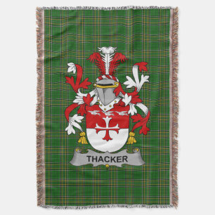 Irish Thacker Coat of Arms Family Crest Ireland Throw Blanket
