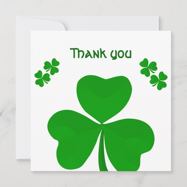 Irish Thank You Wedding Engagement Shamrock (Front)