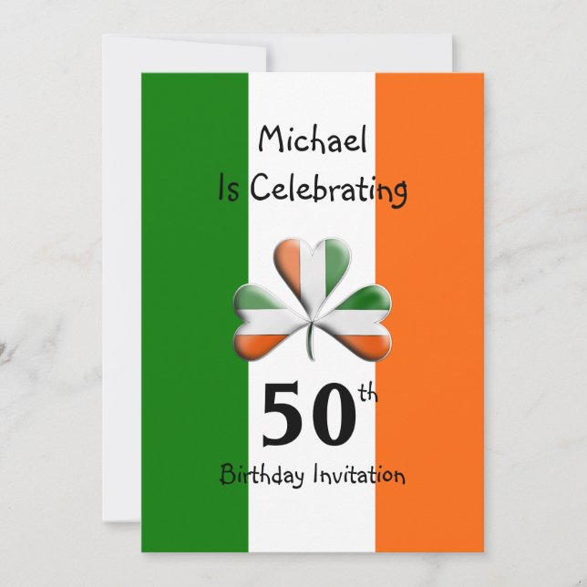 Irish Themed Celebration Party Invitations (Front)
