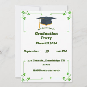 Irish Themed Graduation Party Invitation