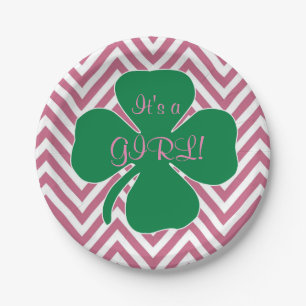 Irish themed "Its a Girl" Baby Shower Paper Plates